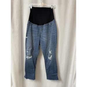 Isabel Maternity Jeans‎ distressed Size 14 Straight Crop. E3
